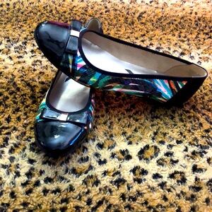 Anne Klein Sport Akatalya Cap Toe Ballet Flats with bow patent leather